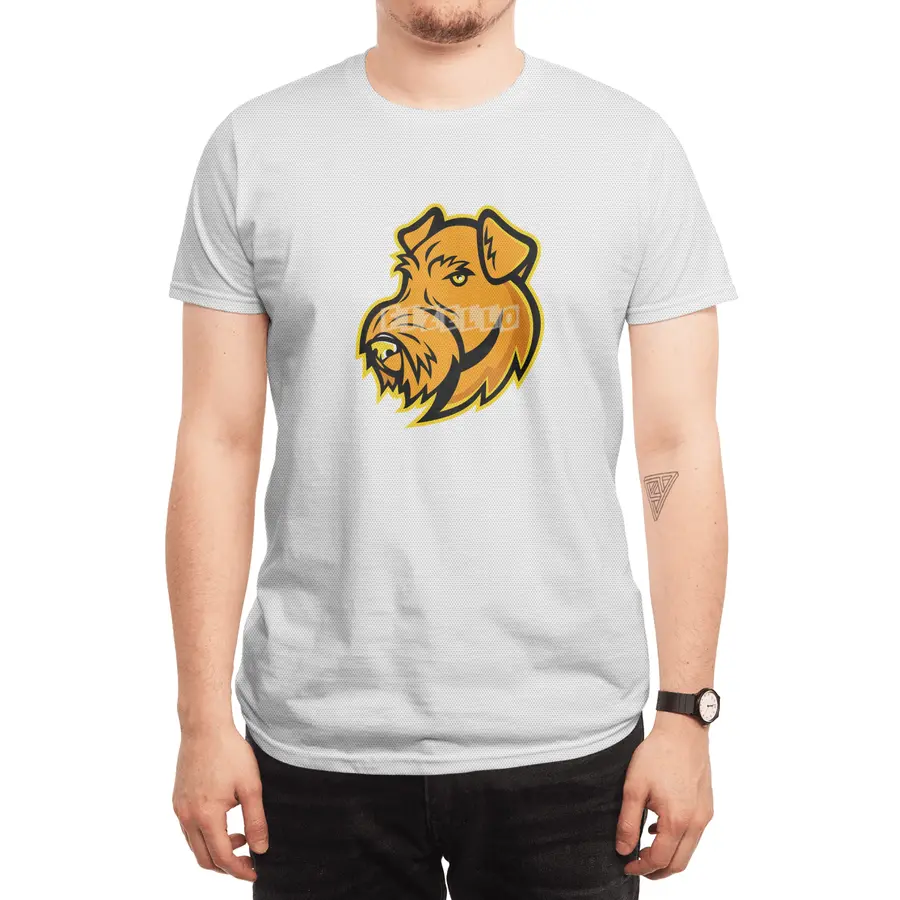 Airedale Terrier Dog Mascot Artwork Spor T-Shirt