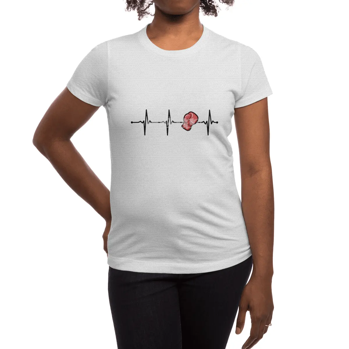 Boxing Glove Heartbeat Ecg for Box Fighters Bv Spor T-Shirt