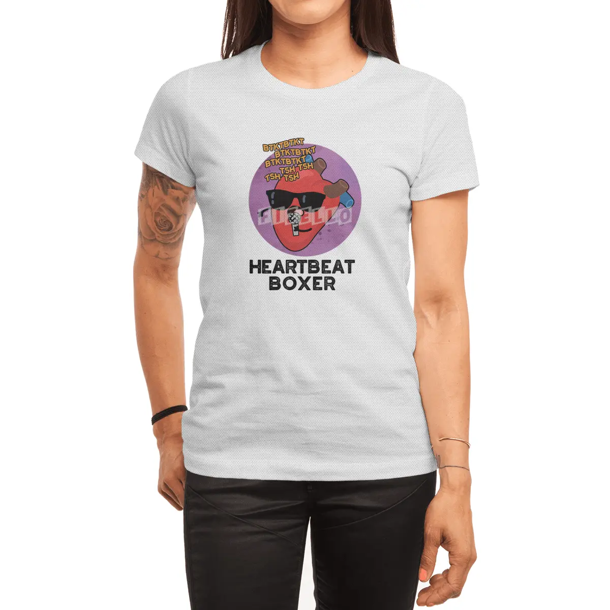 Heartbeat Boxer Cute Music Heart Pun Spor T-Shirt