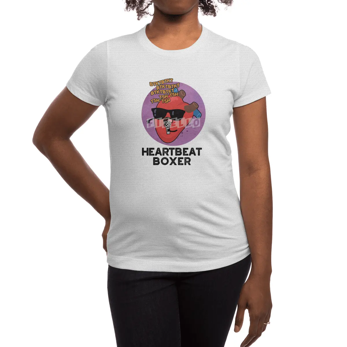 Heartbeat Boxer Cute Music Heart Pun Spor T-Shirt