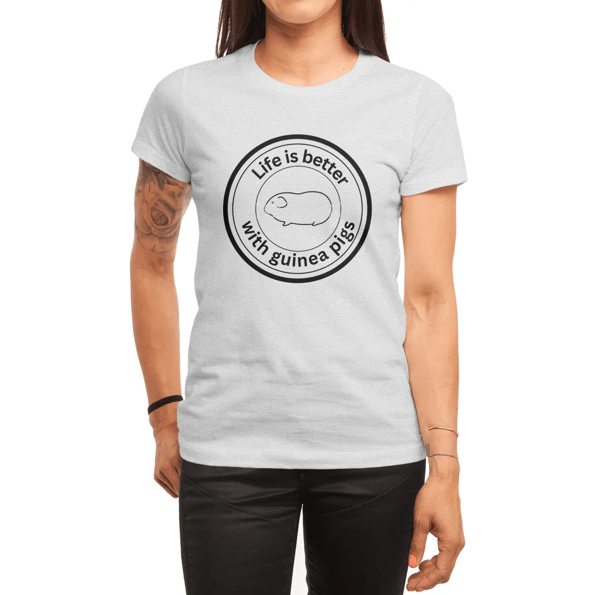 Life is better with guinea pigs - black Spor T-Shirt