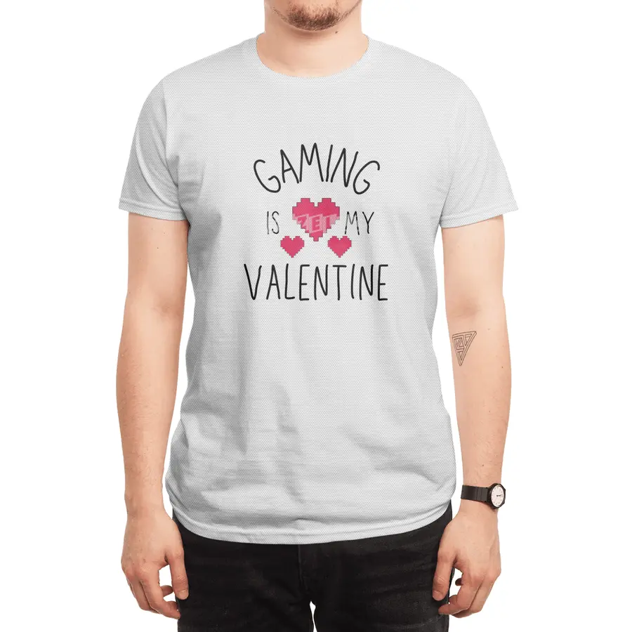 Gaming Is My Valentine 8 Bit Heart Spor T-Shirt