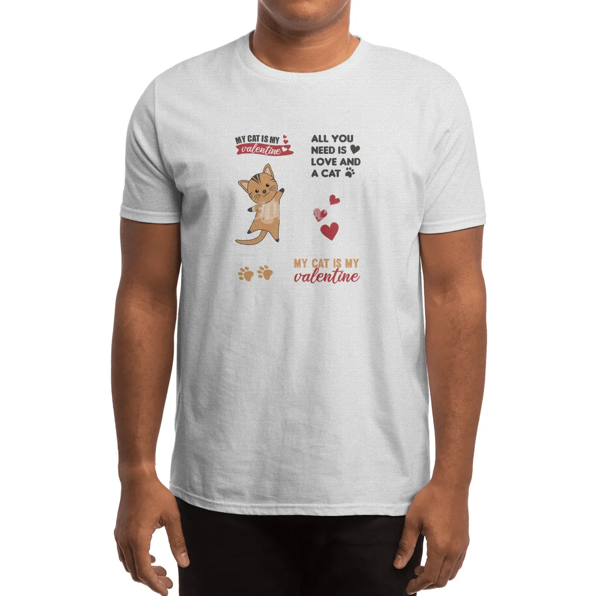 Cats Sticker Set My Cat Is My Valentine Red Heart Spor T-Shirt