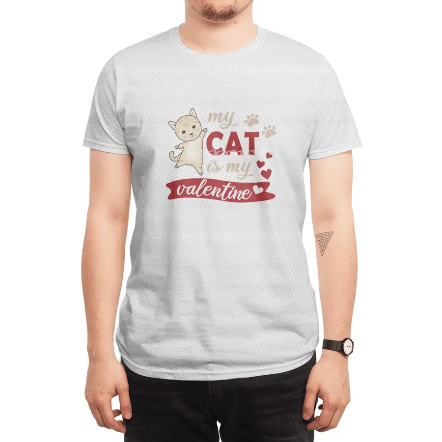 Cute Cat Valentine's Day My Cat Is My Valentine Spor T-Shirt