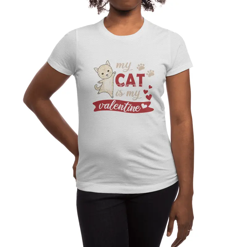 Cute Cat Valentine's Day My Cat Is My Valentine Spor T-Shirt