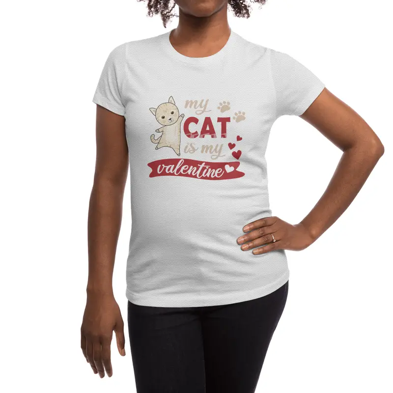 Cute Cat Valentine's Day My Cat Is My Valentine Spor T-Shirt