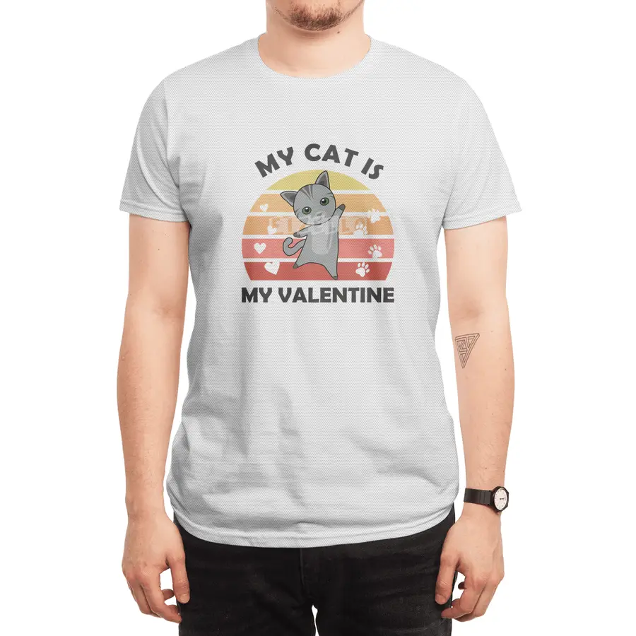 My Cat Is My Valentine Cat Heart Gray Vintage Spor T-Shirt