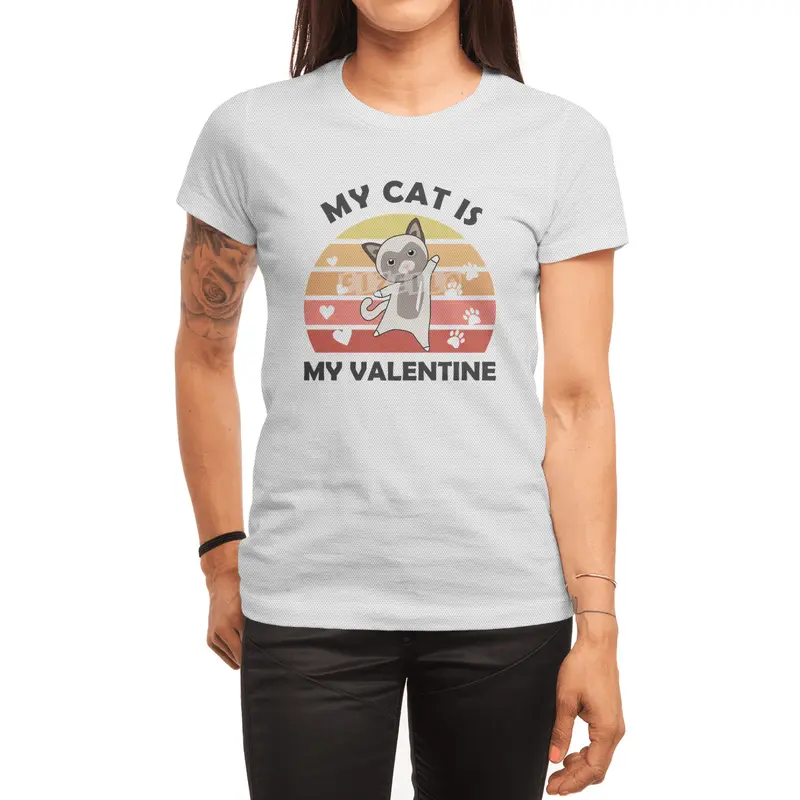 My Cat Is My Valentine Cats Siamese Cat Vintage Spor T-Shirt