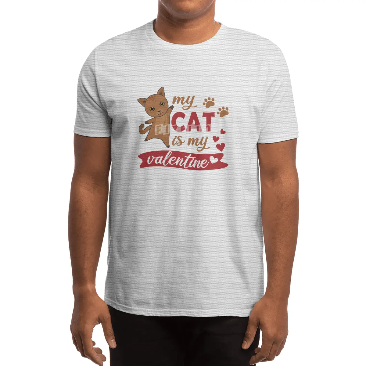 My Cat Is My Valentine Cute Cat Mom Brown Spor T-Shirt
