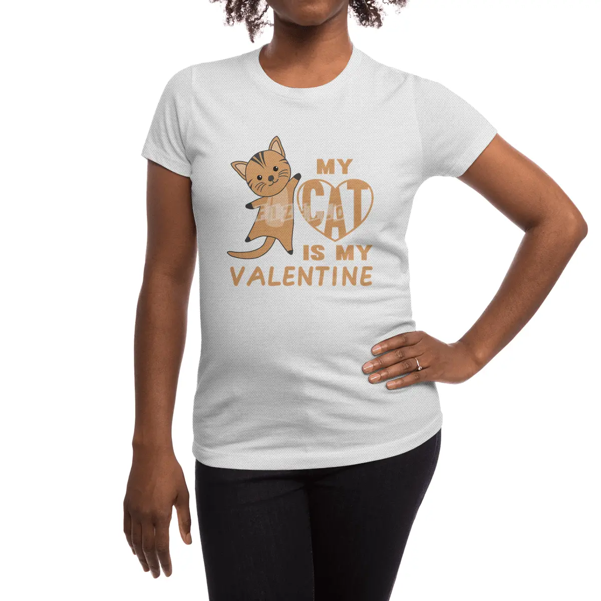 My Cat Is My Valentine Cute Cats For Women Spor T-Shirt