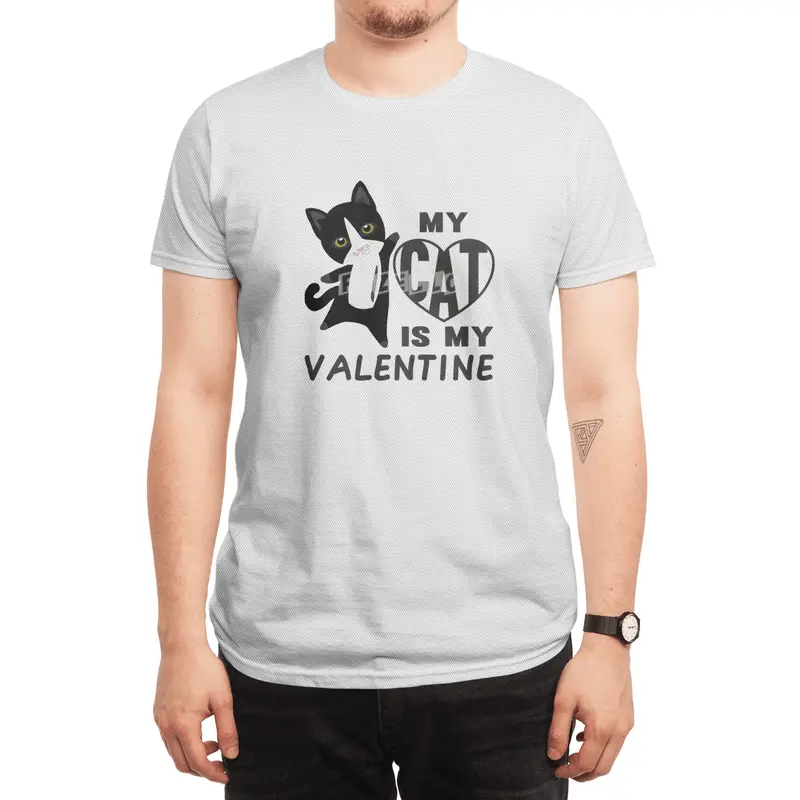 My Cat Is My Valentine Cute Cats For Women Heart Spor T-Shirt