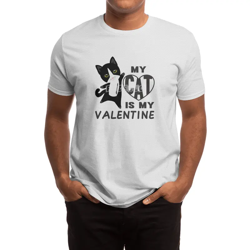 My Cat Is My Valentine Cute Cats For Women Heart Spor T-Shirt