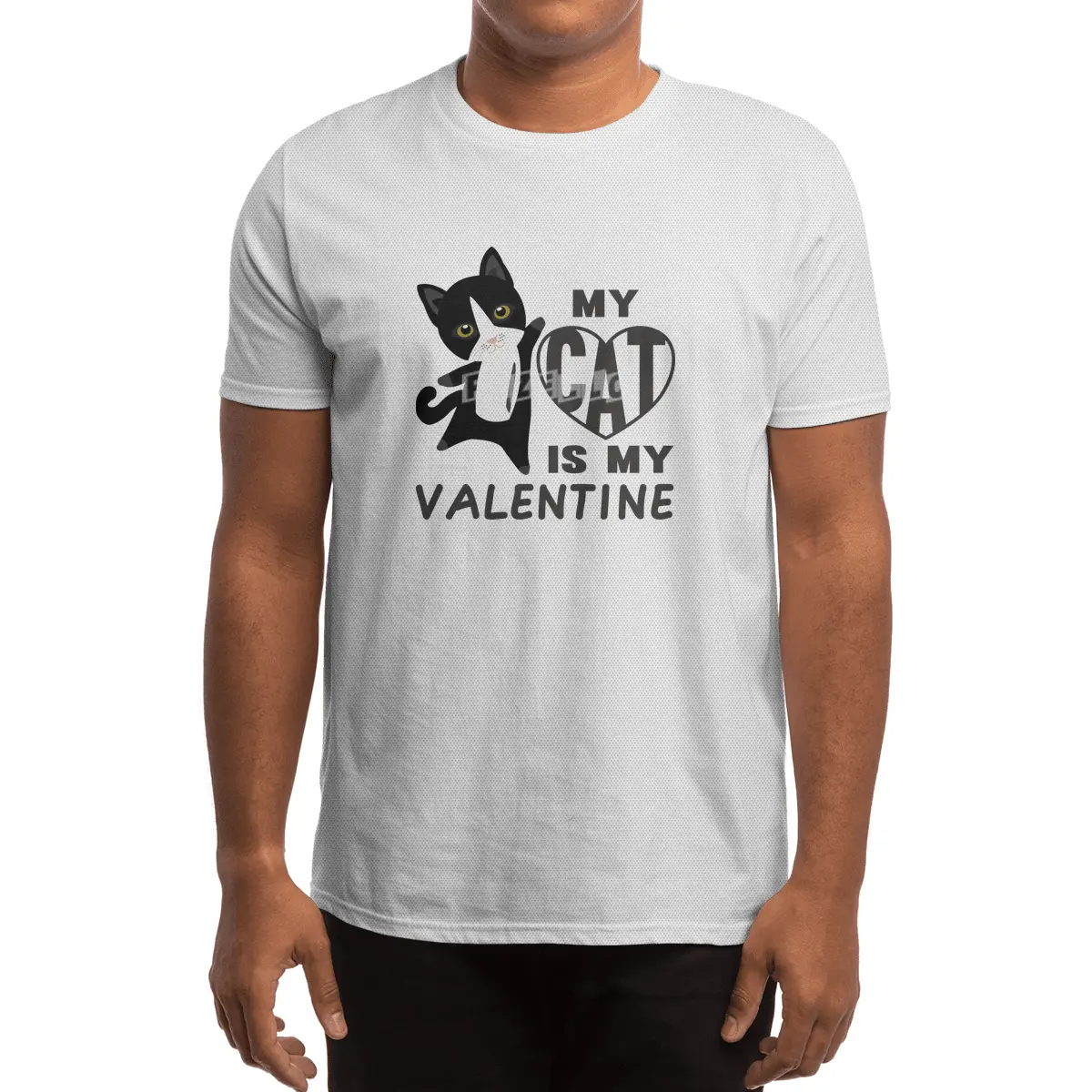My Cat Is My Valentine Cute Cats For Women Heart Spor T-Shirt