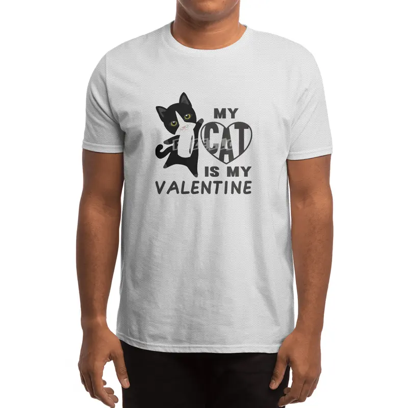 My Cat Is My Valentine Cute Cats For Women Heart Spor T-Shirt