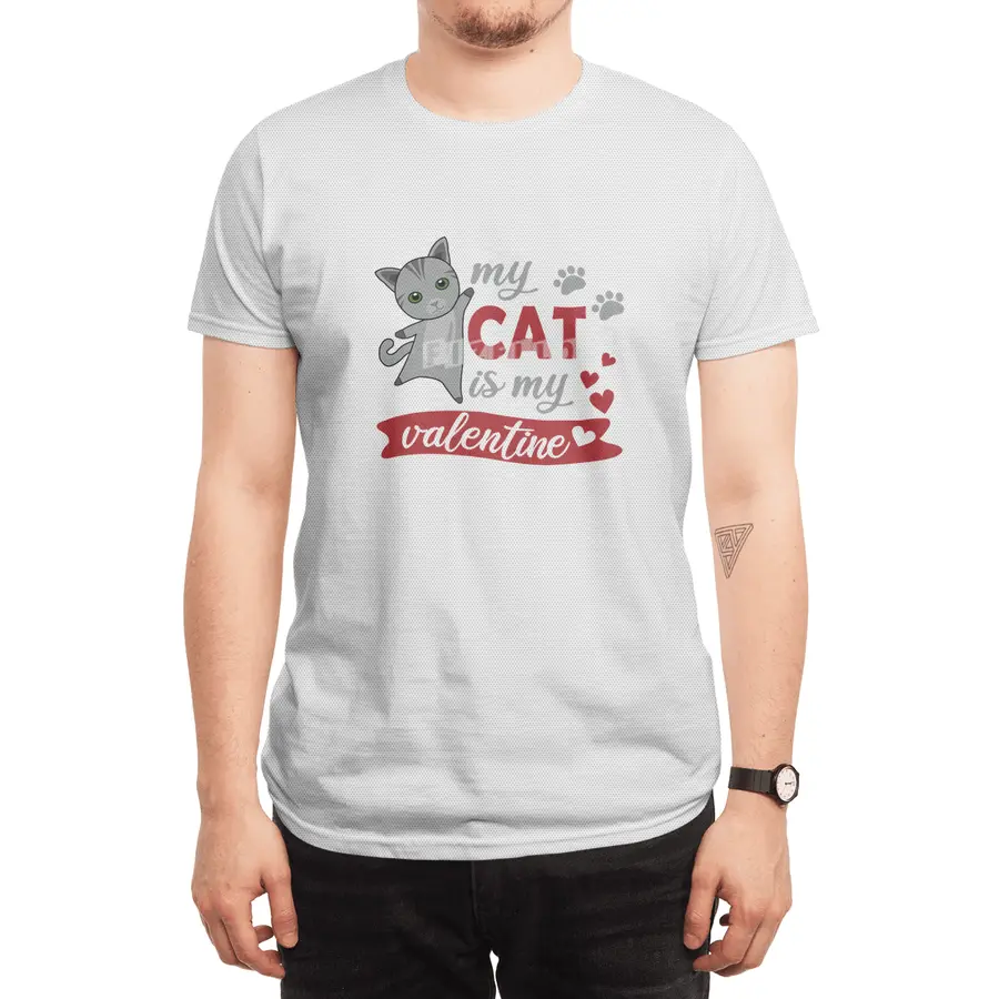 My Cat Is My Valentine Cute Cats Heart Spor T-Shirt