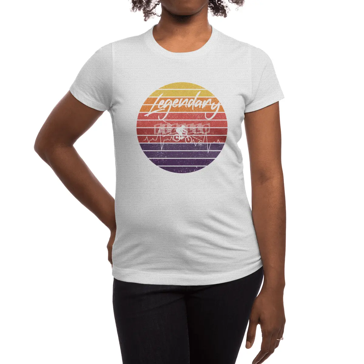 Mountain bike - bike - heartbeat - vintage Spor T-Shirt