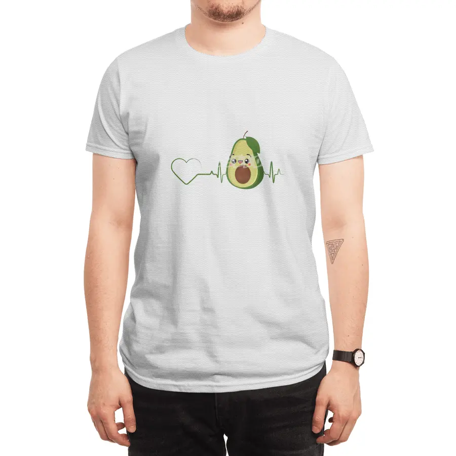 Avocado Heartbeat Avocado Vegan Men Women Design Spor T-Shirt