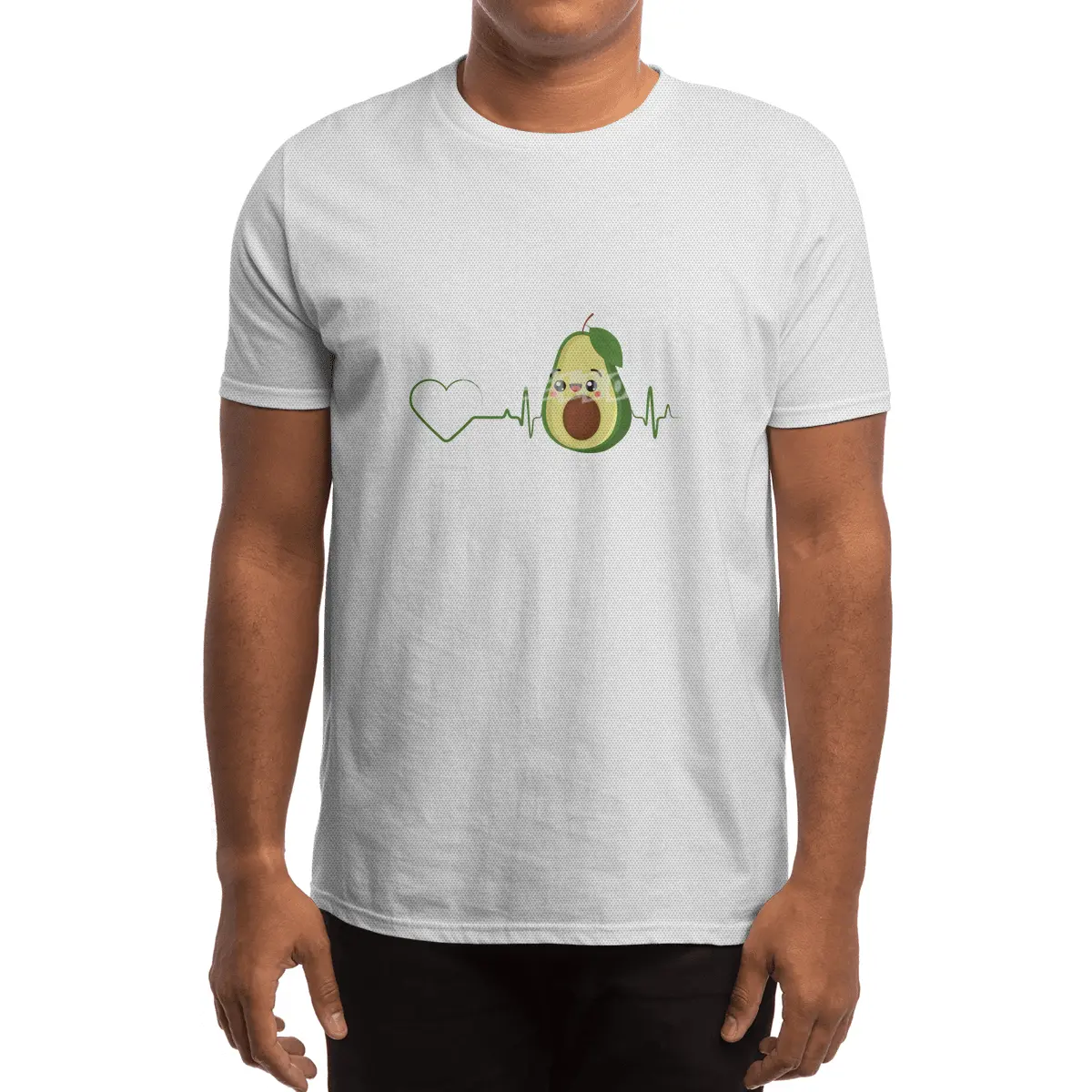 Avocado Heartbeat Avocado Vegan Men Women Design Spor T-Shirt