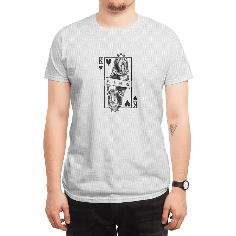 Bearded Collie King Of Hearts Beardie Dog Lover Pop Art Spor T-Shirt