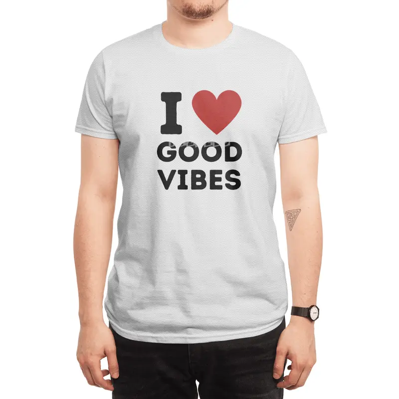 I Love Good Vibes Simple Heart Design Spor T-Shirt