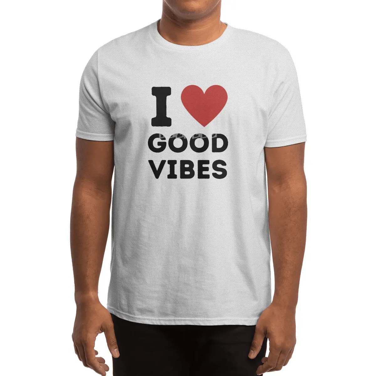 I Love Good Vibes Simple Heart Design Spor T-Shirt