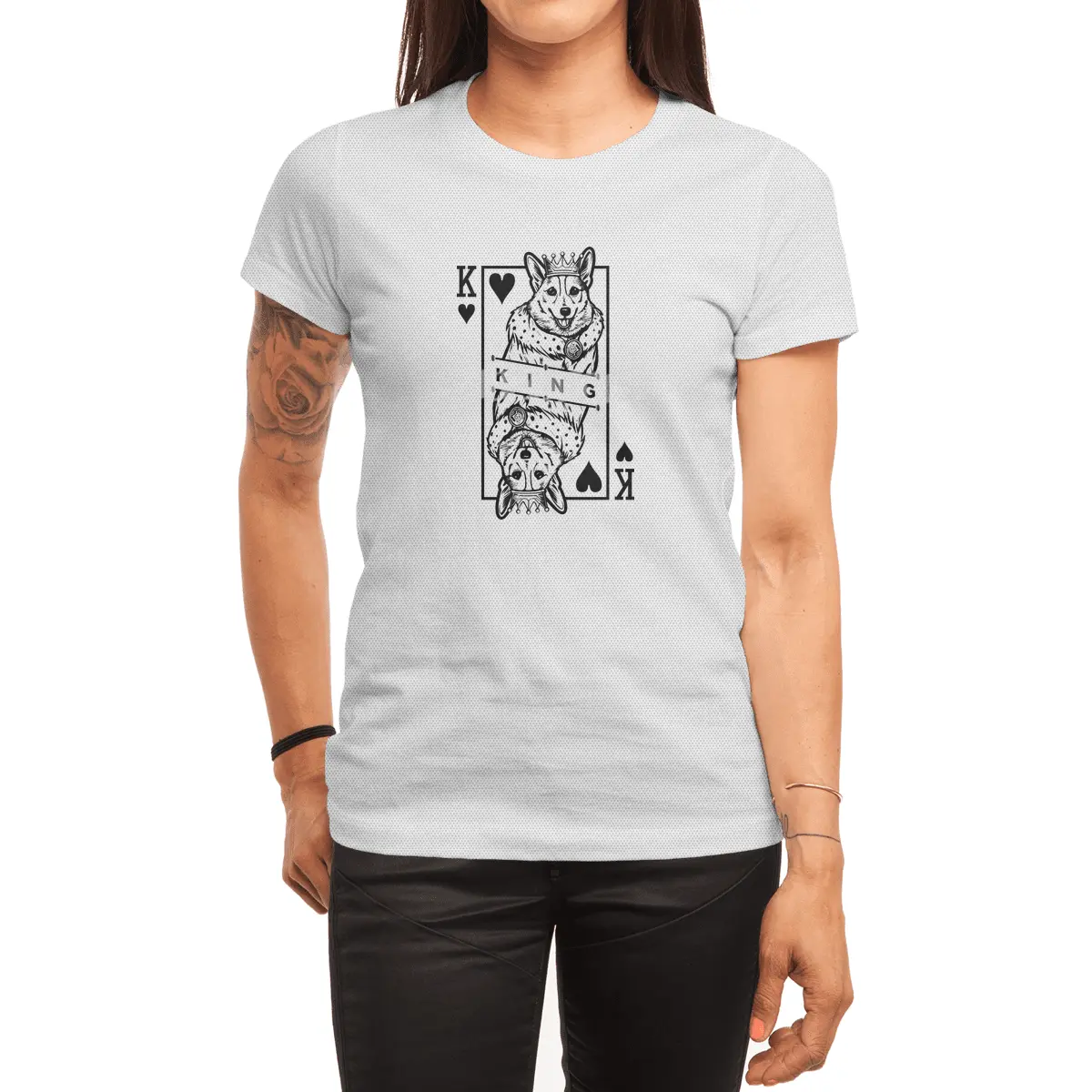 Corgi King Of Hearts Funny Dog Lover Playing Card Pop Art Spor T-Shirt