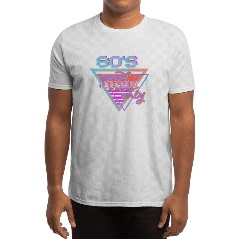 80s Good vibes Vintage Pink and purple stripes triangle Spor T-Shirt