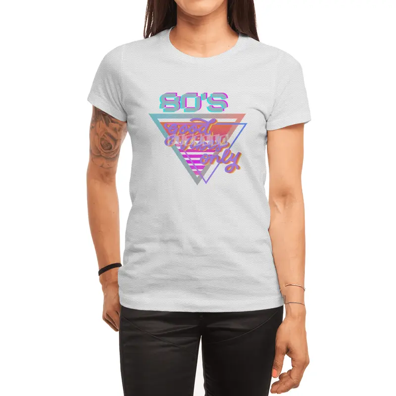 80s Good vibes Vintage Pink and purple stripes triangle Spor T-Shirt
