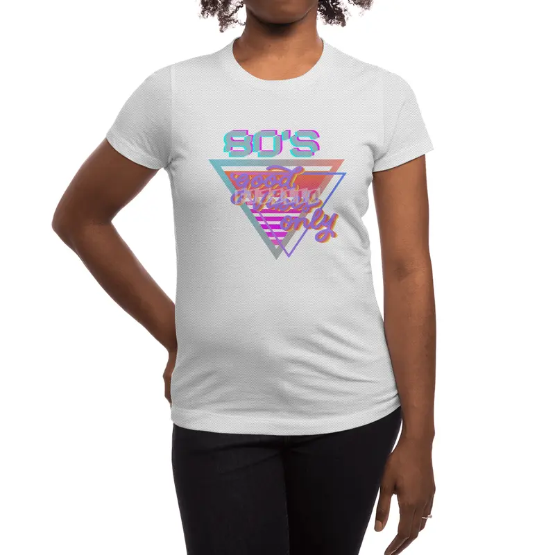 80s Good vibes Vintage Pink and purple stripes triangle Spor T-Shirt