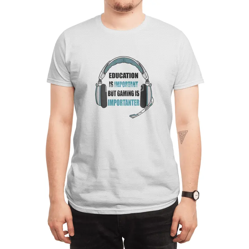Education Is Important But Gaming Is importanter Spor T-Shirt