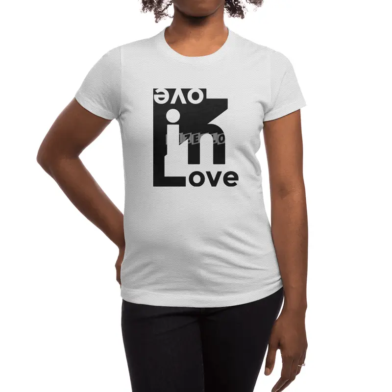 Black-Love in Love-Couple-WoMan-Octerson Spor T-Shirt