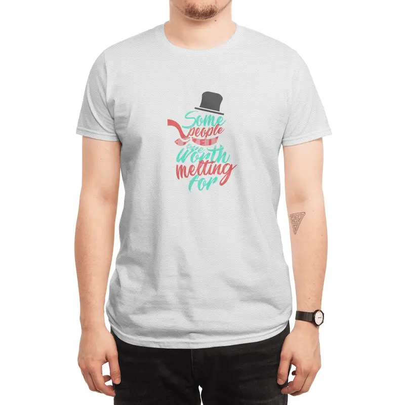 Snowman Melting Christmas Snow Love Couple Lover Lovers Dark Spor T-Shirt