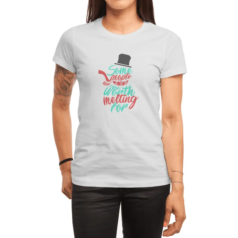 Snowman Melting Christmas Snow Love Couple Lover Lovers Dark Spor T-Shirt