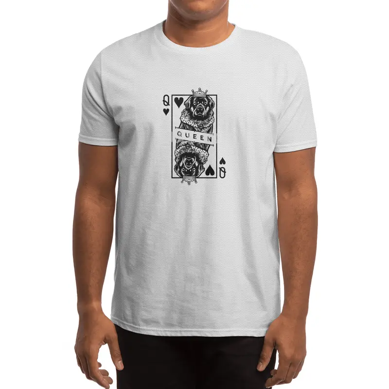 Newfoundland Queen Of Hearts Funny Dog Playing Card Pop Art Spor T-Shirt
