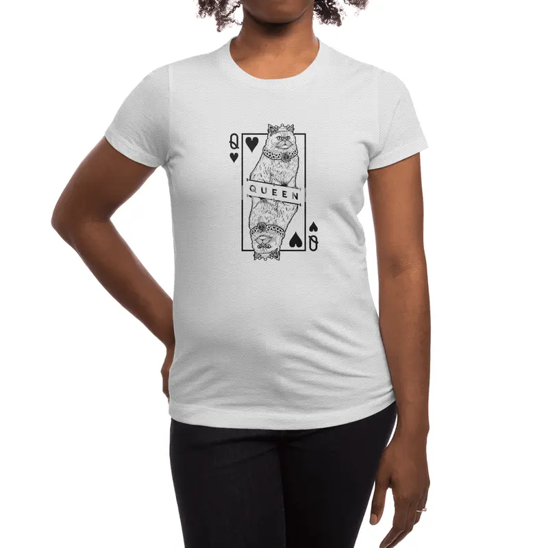 Persian Cat Lover Queen Of Hearts Funny Pop Art Spor T-Shirt