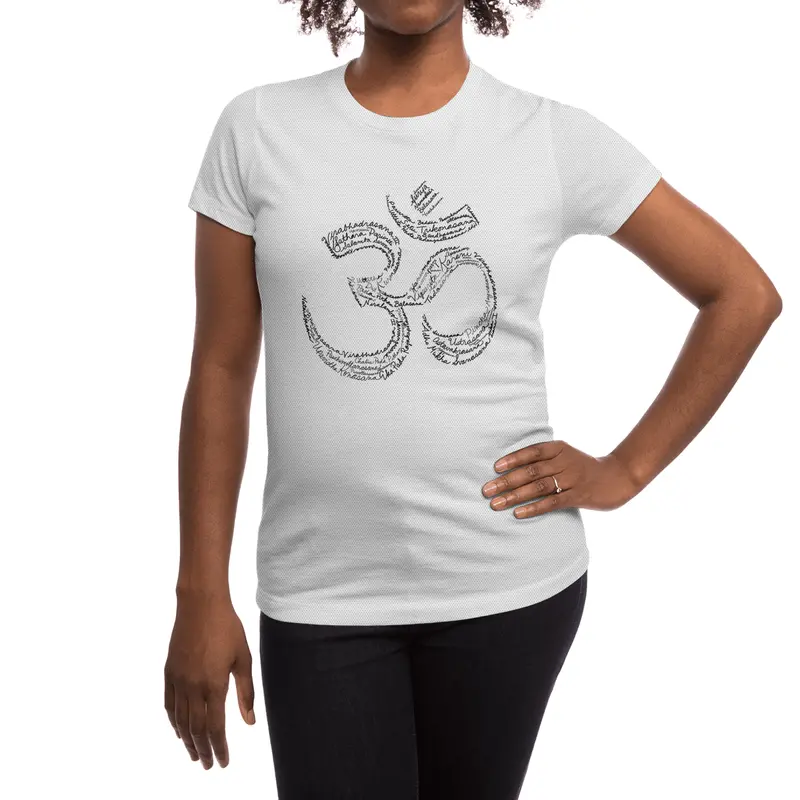 Yoga Om Word Art 1 Spor T-Shirt