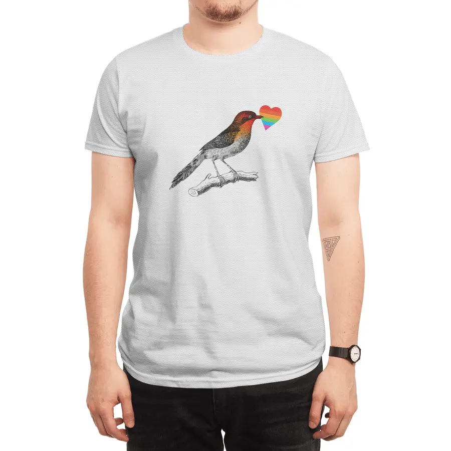 BIRD_HEART_PRIDE_COLORFUL_LOVE Spor T-Shirt