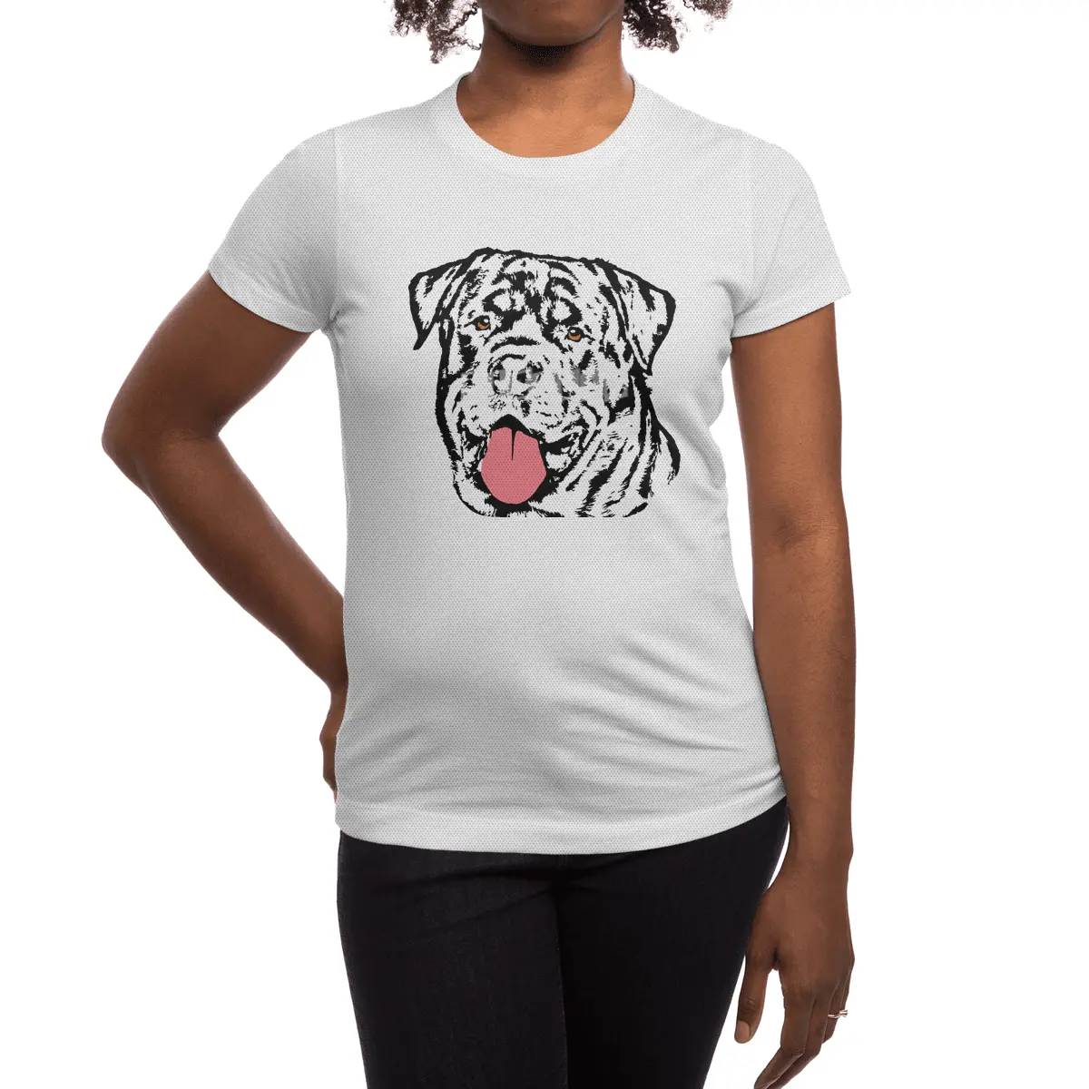 Rottweiler Dog - Colored Eyes and Tongue Spor T-Shirt