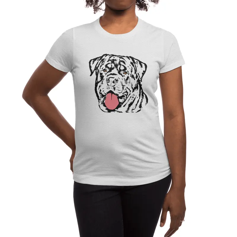 Rottweiler Dog - Colored Eyes and Tongue Spor T-Shirt