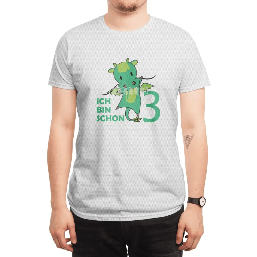 Dragon Green Three Years Old 3rd Birthday Kids Spor T-Shirt
