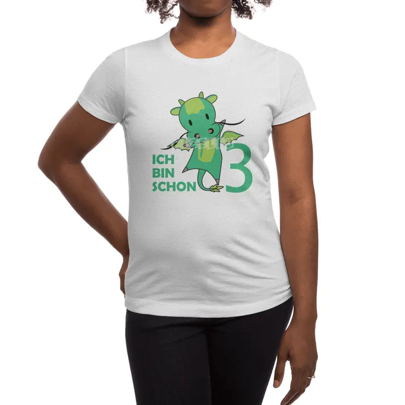 Dragon Green Three Years Old 3rd Birthday Kids Spor T-Shirt
