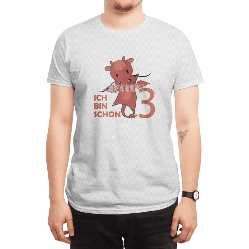 Dragon Red Three Years Old 3rd Birthday Kids Spor T-Shirt