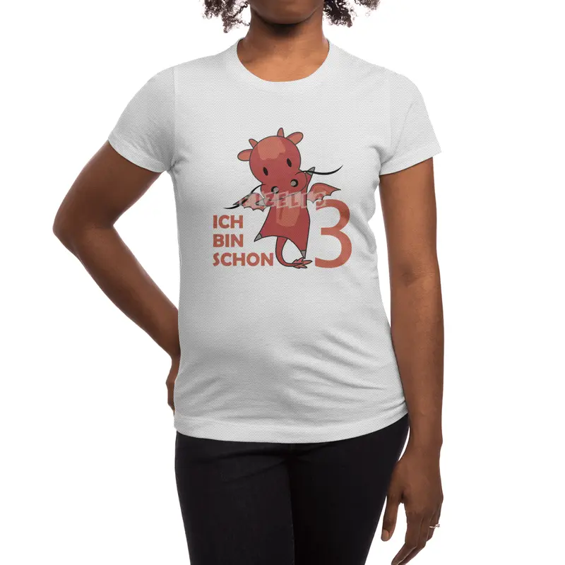 Dragon Red Three Years Old 3rd Birthday Kids Spor T-Shirt