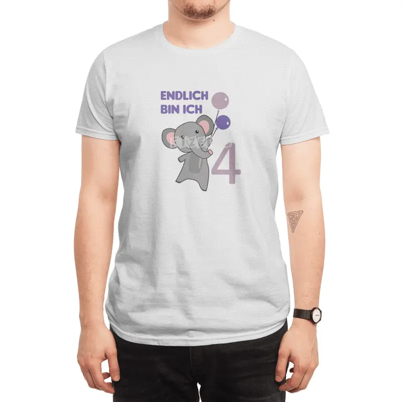 Elephant 4th Birthday For Kids 4 Years Old Purple Spor T-Shirt