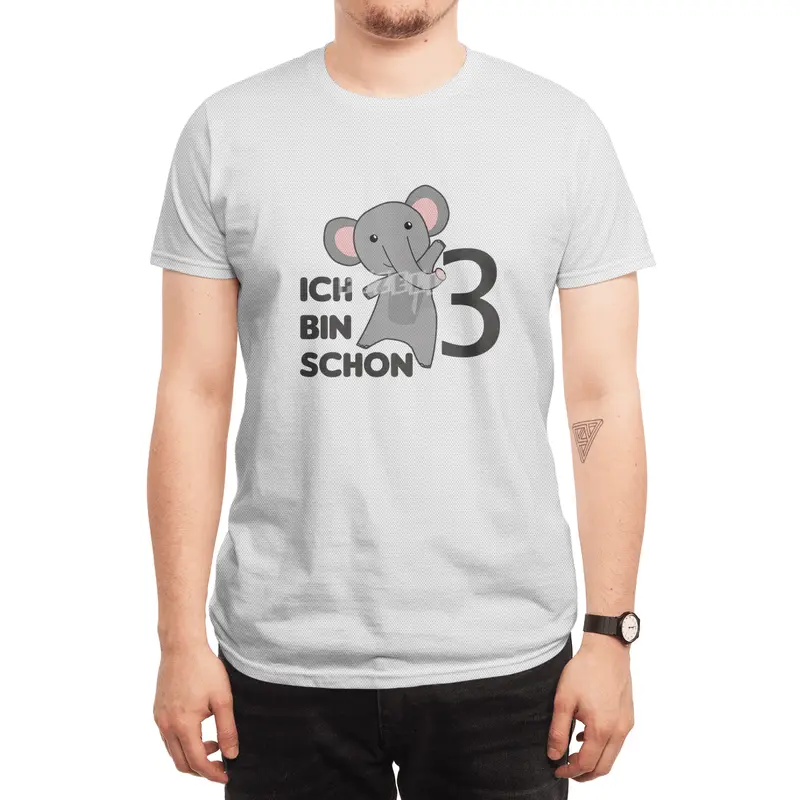 Elephant Three Years Old Birthday child Spor T-Shirt