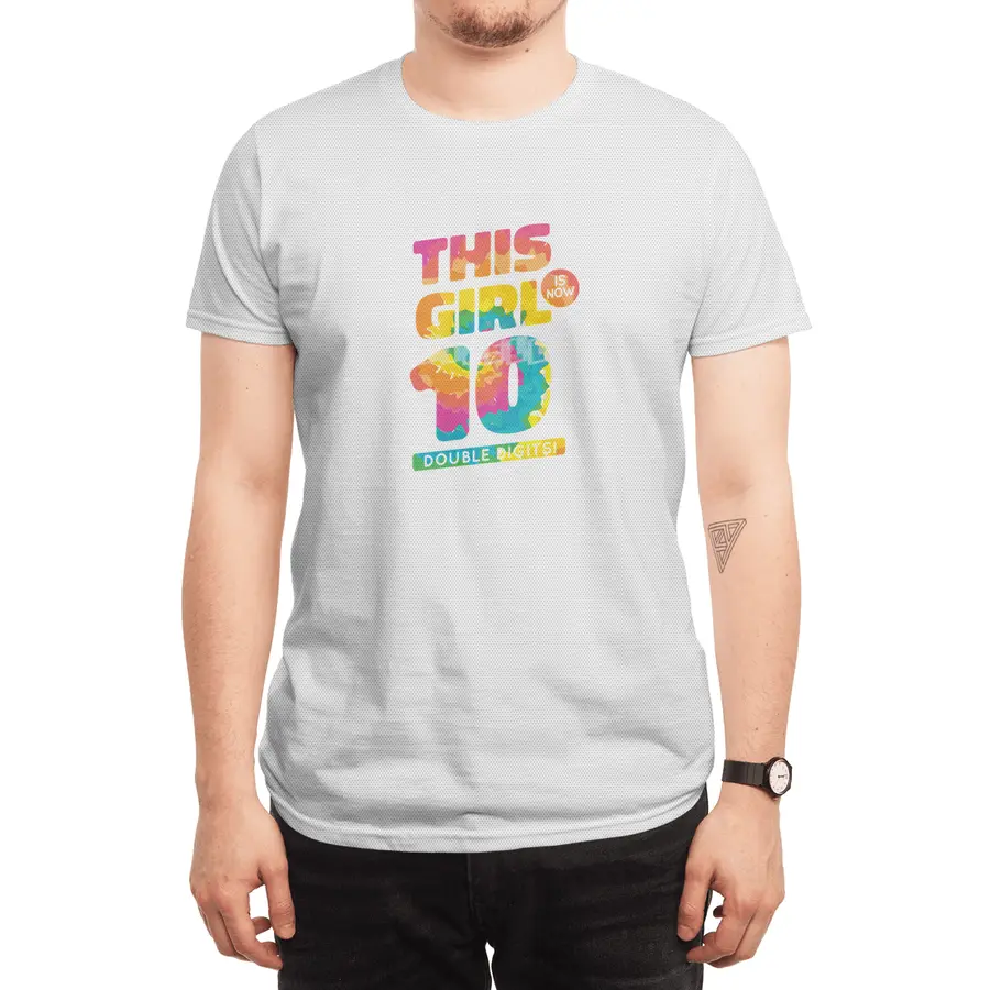 10th Birthday, This Girl Is Now 10 Double Digits 10 Years Old Birthday Gift Spor T-Shirt