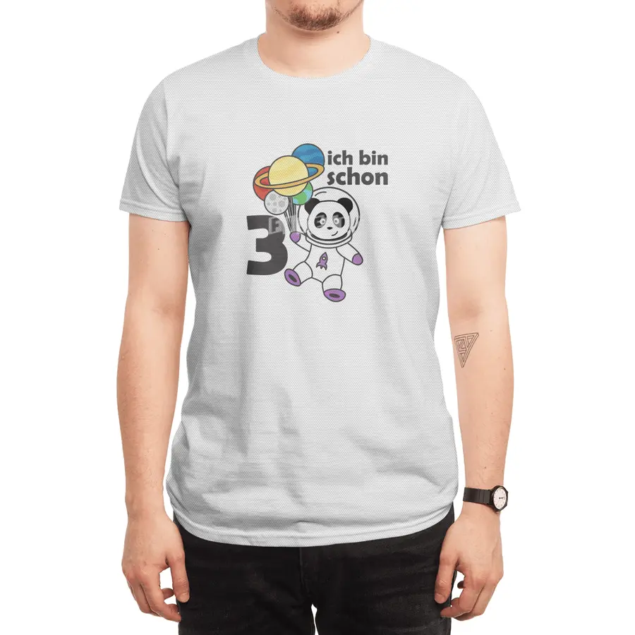 Panda Space Planet Three Years Old 3 Years Spor T-Shirt