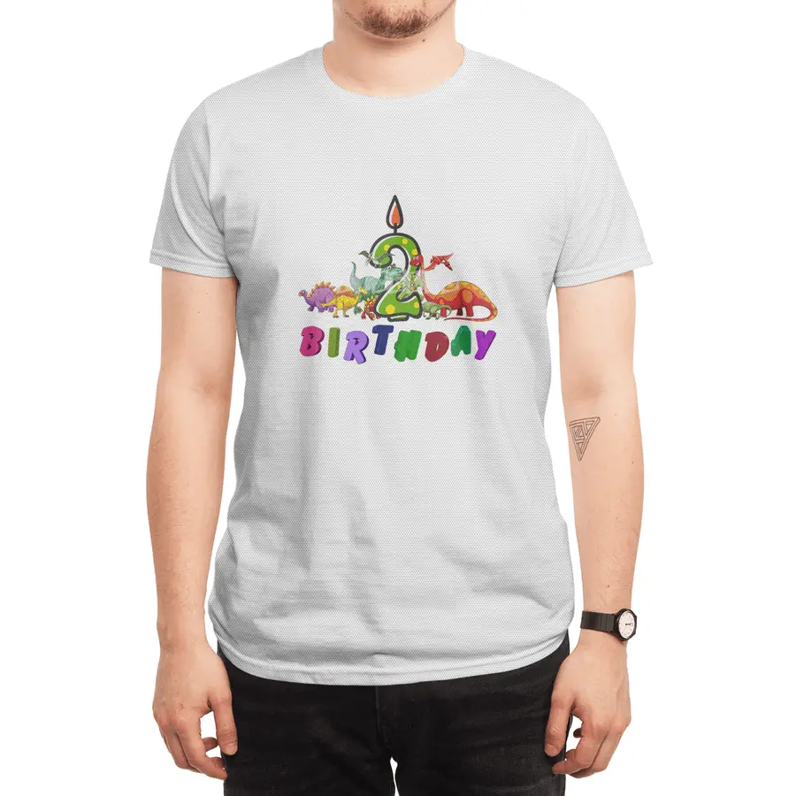 2nd Birthday Dinosaur two years old Dino Gift Boy Spor T-Shirt