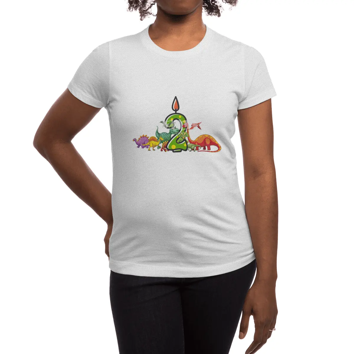 2nd Birthday Dinosaur two years old Dino Gift Boy Spor T-Shirt
