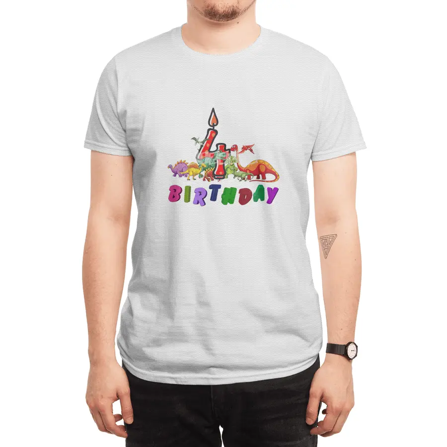 4th Birthday Dinosaur Dino Gift Boy four years old Spor T-Shirt
